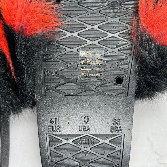 Funky Monkey Women's Size 10 Faux Fur Slide Sandals - Picture 8 of 8